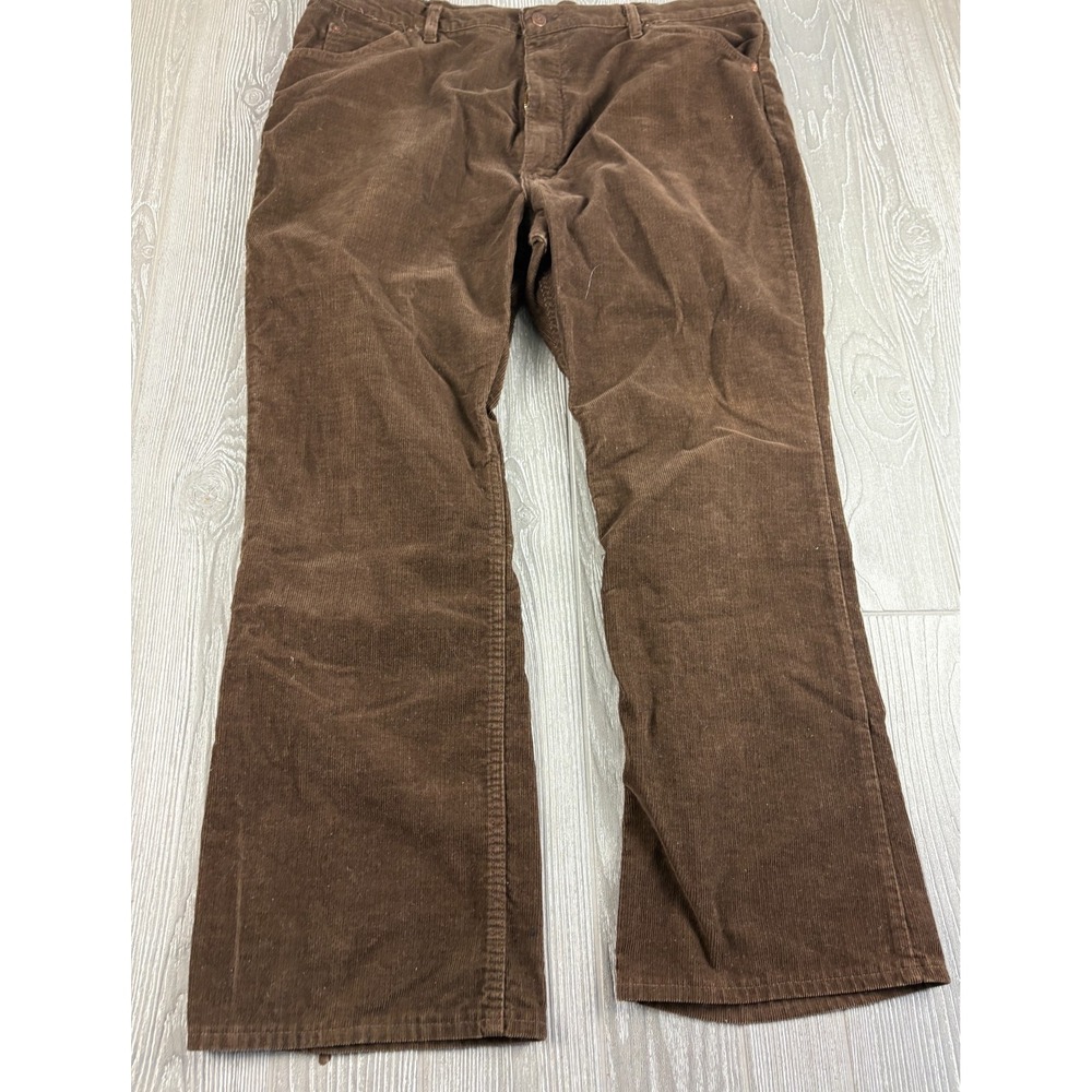 VTG Roebucks Brown Straight Leg Corduroy Pants Mens 44x28 Made in USA